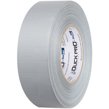 Silver duct tape roll with textured fabric tape and inner core