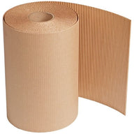 Brown single-faced B-flute corrugated roll with cardboard core opening