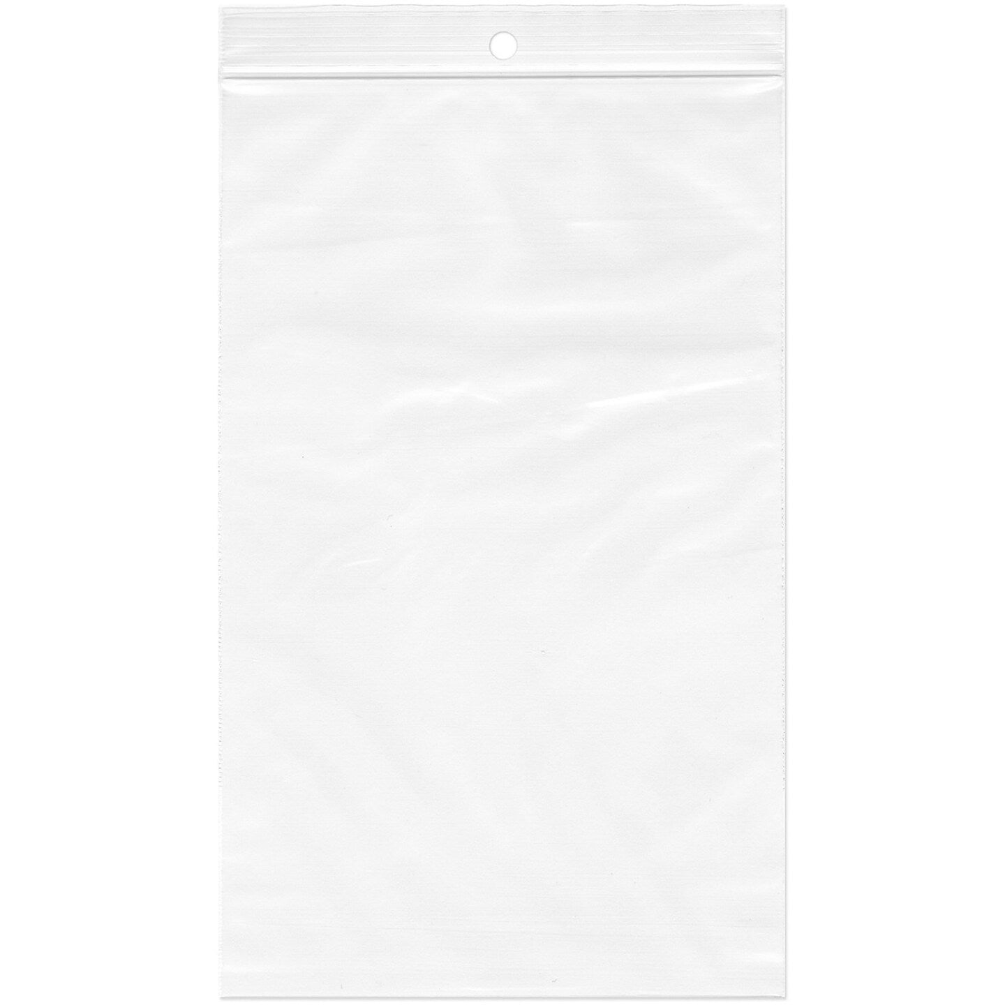 Clear reclosable poly bag with hang hole