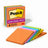 Post-it super sticky note pads, stacked orange with multicolor edges, 6-pack