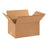 Brown single-wall corrugated shipping box with open top and flaps