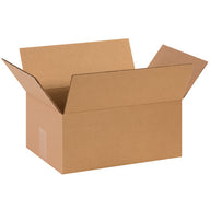 Single-wall corrugated shipping box, brown with open top flaps