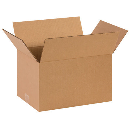 Kraft corrugated shipping box with open top, single-wall design