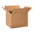 Single-wall corrugated shipping box, open top with folded flaps, brown