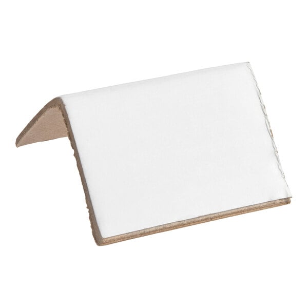 White strapping edge protector, 2x2x4 in, .120 in thick