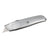Heavy-duty retractable metal utility knife with extended blade, silver-gray finish