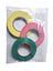 Clear plastic slider poly bag with rolls of yellow, green, and pink tape inside