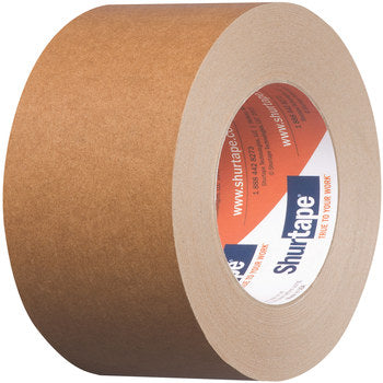Kraft brown flatback tape roll with Shurtape label on inner core
