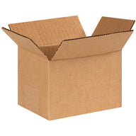 Open single-wall corrugated shipping box, kraft brown cardboard