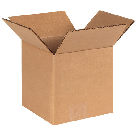 Corrugated shipping box, open top with brown kraft cardboard flaps