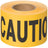 Yellow caution barricade tape roll with bold black 'CAUTION' text