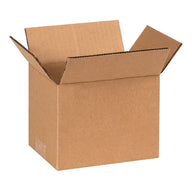 Single-wall corrugated shipping box 7x5x5 in, brown, open top