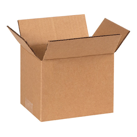 Single-wall corrugated shipping box 7x5x5 in, brown, open top