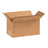 Brown corrugated shipping box with open top and flaps