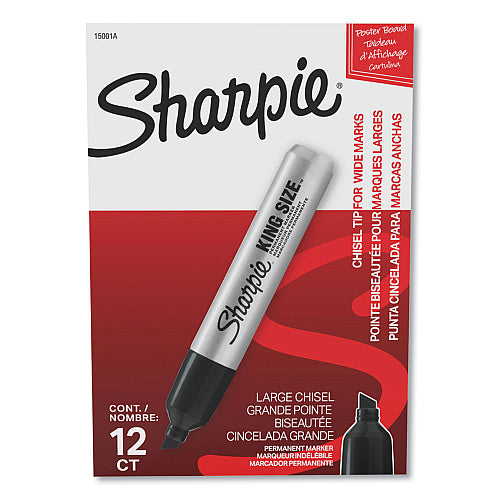 Black permanent marker with broad chisel tip, Sharpie King Size