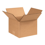 Single-wall corrugated shipping box, open top, brown