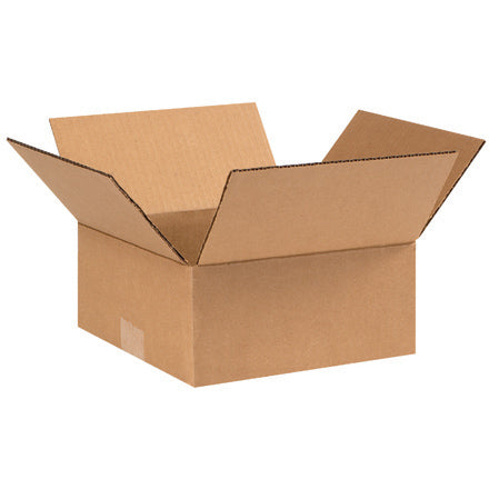 Single-wall corrugated shipping box, open top, brown