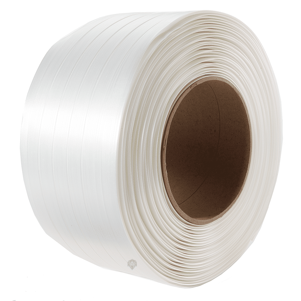 Composite strapping roll, white, 1/2 in tape on cardboard core