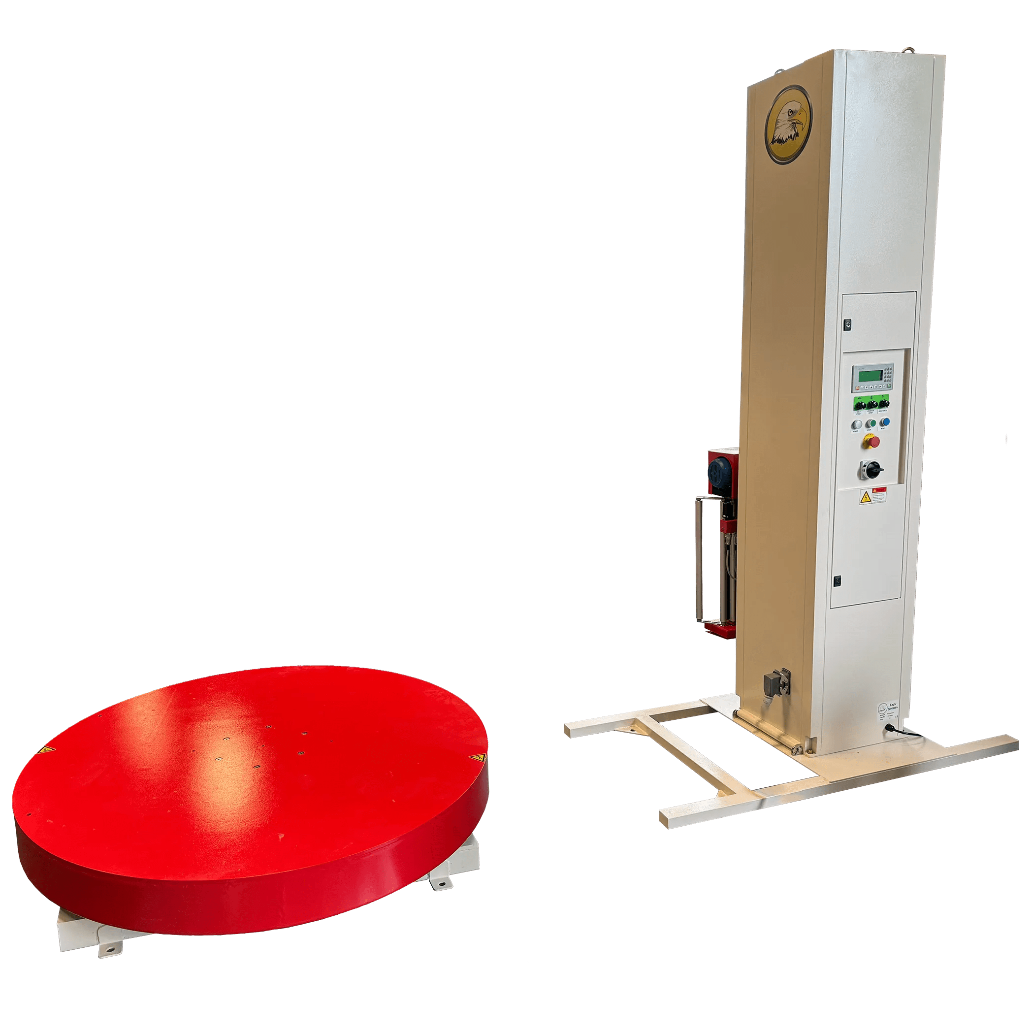 Eagle 2000B stretch wrapping machine with control panel and base platform