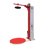 Semi-automatic stretch wrapper machine with red base and tall control column