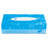 Facial tissue box, 100 sheets label, blue carton with white text and logo