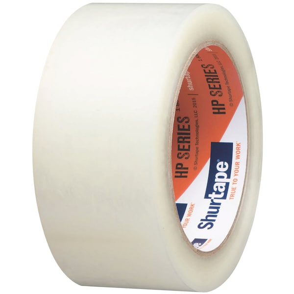 Clear carton tape roll with Shurtape HP Series label