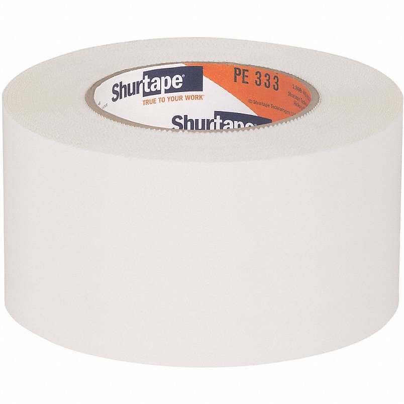 Off-white Shurtape PE-333 polyethylene tape roll, top label visible