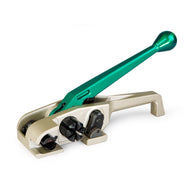 Heavy-duty cord tensioner with green handle and beige body, ratchet mechanism