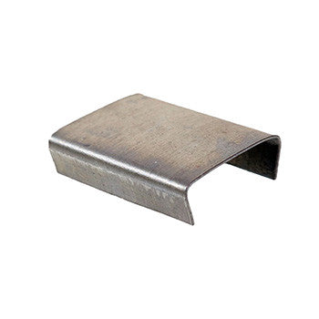 Snap-on open seal for steel strapping, galvanized metal strap end clip