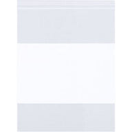 White block reclosable poly bag, rectangular with sealed edges