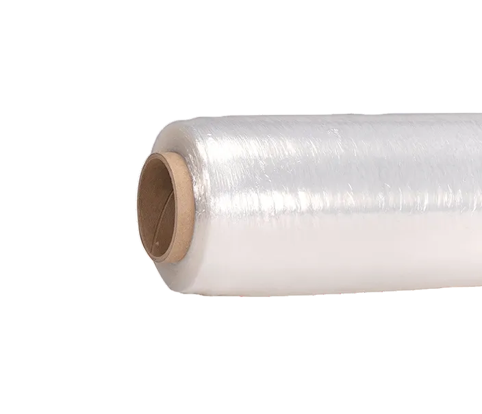 Pre-stretched hand stretch film roll, silver plastic wrap on cardboard core