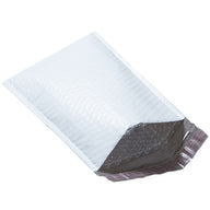 White poly bubble mailer envelope with adhesive flap