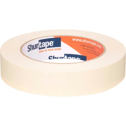 Beige Shurtape CP106 masking tape roll with printed core