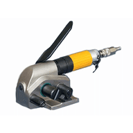 Pneumatic tensioning tool with black handle, yellow grip, and metal body with nozzle