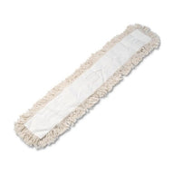 Industrial dust mop head with white cotton fringe, rectangular 48 x 5 in