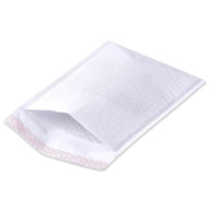 White kraft bubble mailer, 7.25 x 12 in, padded envelope with self-seal flap