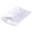 White kraft bubble mailer with gusseted flap, rectangular shipping envelope