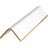 White corner edge protector strip with curved inside corner and beige backing