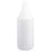 Clear 32 oz embossed spray bottle with white spray nozzle and cap