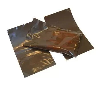 Amber re-closable seal-top bags, 2.5 x 9 in, 3 mil, folded pouches