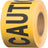 Yellow caution barricade tape roll with black 'CAUTION' lettering