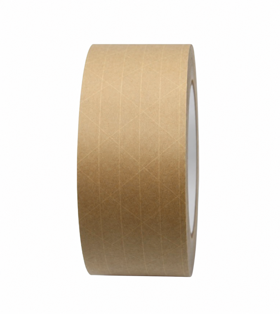Reinforced gummed kraft tape roll, brown