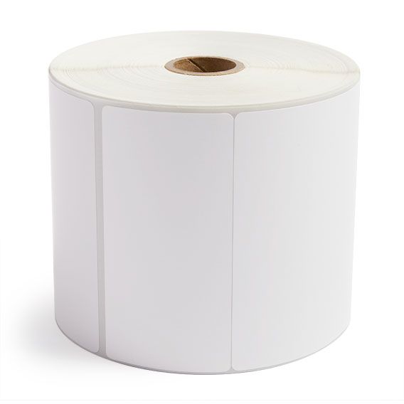 White direct thermal shipping labels roll with perforated edge