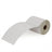 White direct thermal label roll with labels fanned, 1-inch core visible