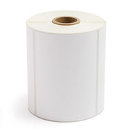 White direct thermal label roll with 1-inch core and blank label faces
