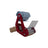 Heavy duty box-sealing tape dispenser with dark gray tape roll and red metal base