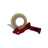 Box-sealing tape dispenser with red base and black grip, holding a clear tan tape roll
