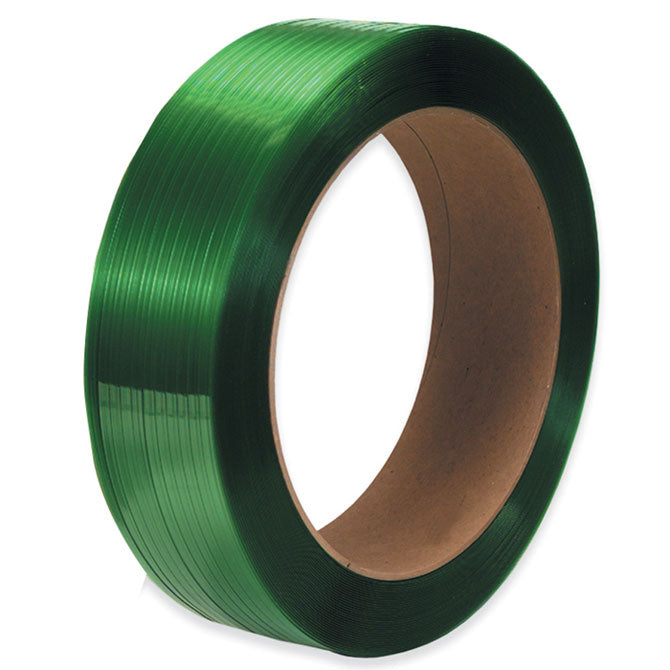 Green smooth waxed polyester strapping roll, PET tape