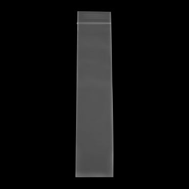 Transparent reclosable poly bag, tall rectangular with sealed top