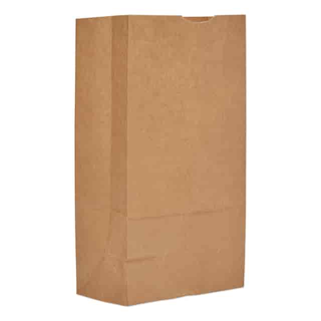 Kraft paper grocery bag, brown with side seams and folded bottom